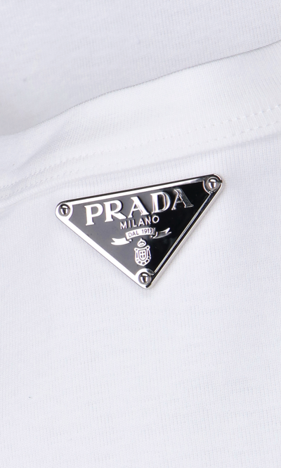 Shop Prada Logo Jersey Top
