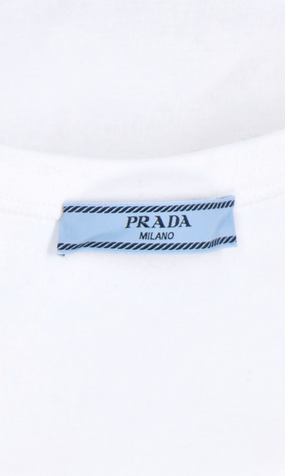 Shop Prada Logo Jersey Top
