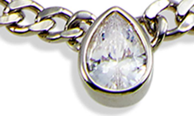 Savvy Cie Jewels Cuban Link Cz Solitaire Necklace In White