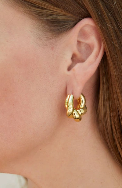 Savvy Cie Jewels 14k Gold Freeform Twist Hoop Earrings In Yellow