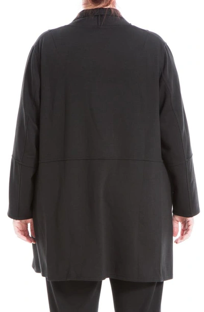Maxstudio Draped Collar Scuba Jacket In Black