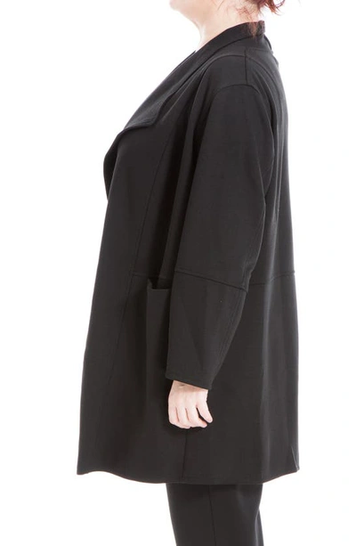 Maxstudio Draped Collar Scuba Jacket In Black