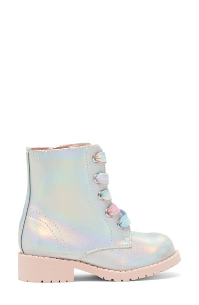 Jellypop Kids' Lil' Punky Lug Sole Boot In Silver Multi Hologram | ModeSens