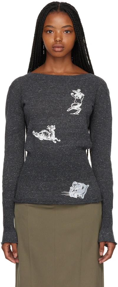 Shop Vivienne Westwood Gray Chimera Sweater In O002