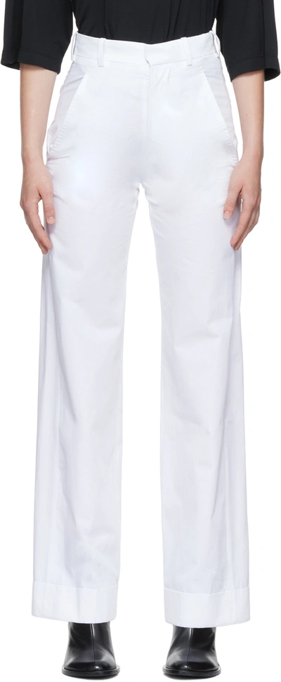 Shop Ann Demeulemeester White Anneke Trousers In 001 White