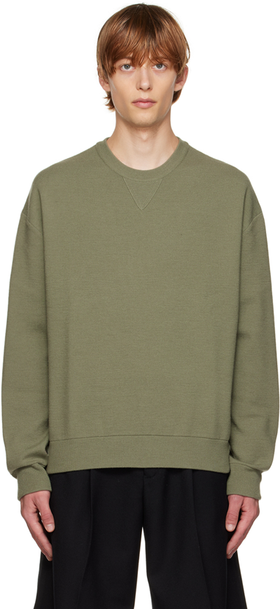 Shop Solid Homme Khaki Wool Sweater In 604k Khaki