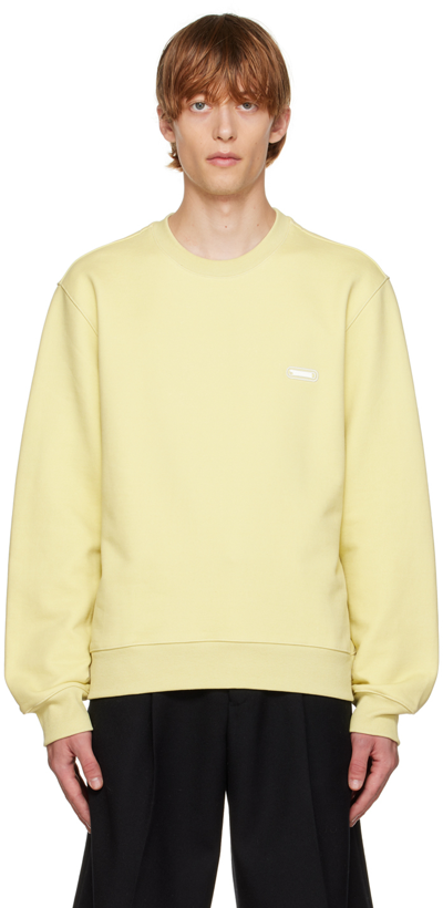 Shop Solid Homme Yellow Embroidered Sweatshirt In 733y Yellow