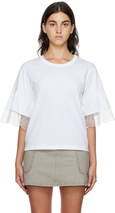 Shop See By Chloé White Cotton T-shirt In 101 White