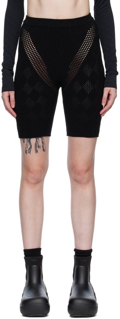 Ambush High-waisted Knitted Shorts In Black No Color