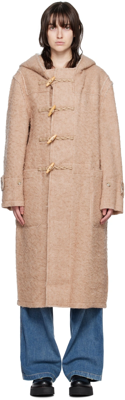 Shop R13 Tan Raw Edge Toggle Coat In Camel