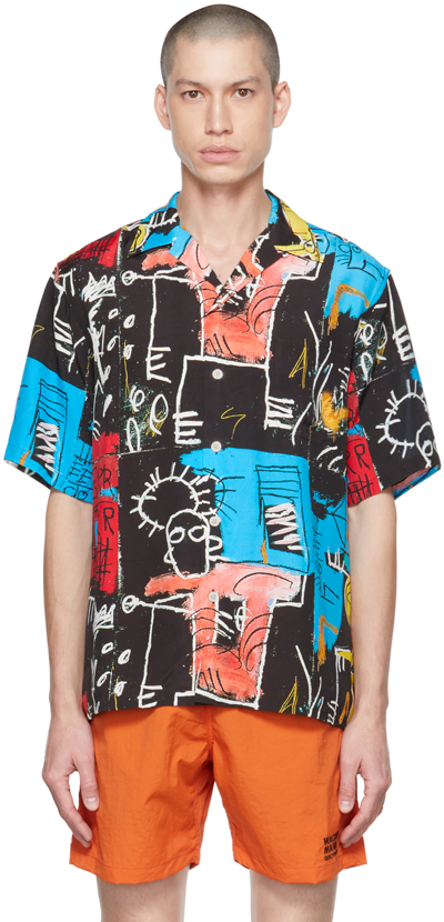 WACKO MARIA - Jean-Michel Basquiat Camp-Collar Printed Woven Shirt - Multi  Wacko Maria