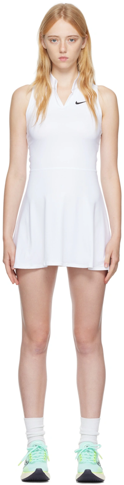 Shop Nike White Dri-fit Victory Dress In White/black