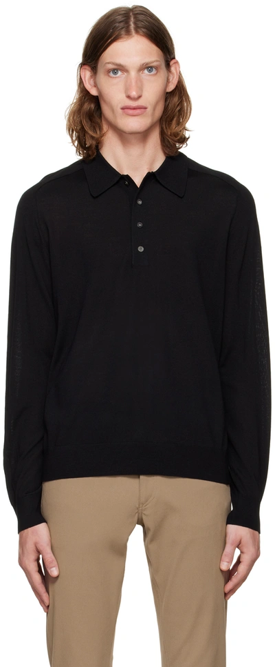 Shop Theory Black Regal Polo In 001 Black
