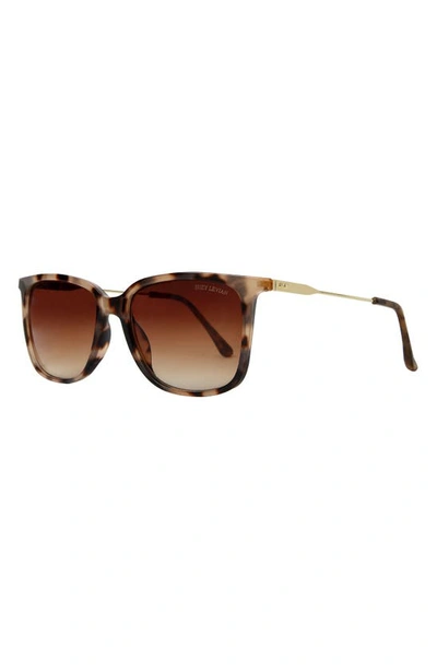 Shop Suzy Levian 56mm Square Tortoise Shell Sunglasses In Beige