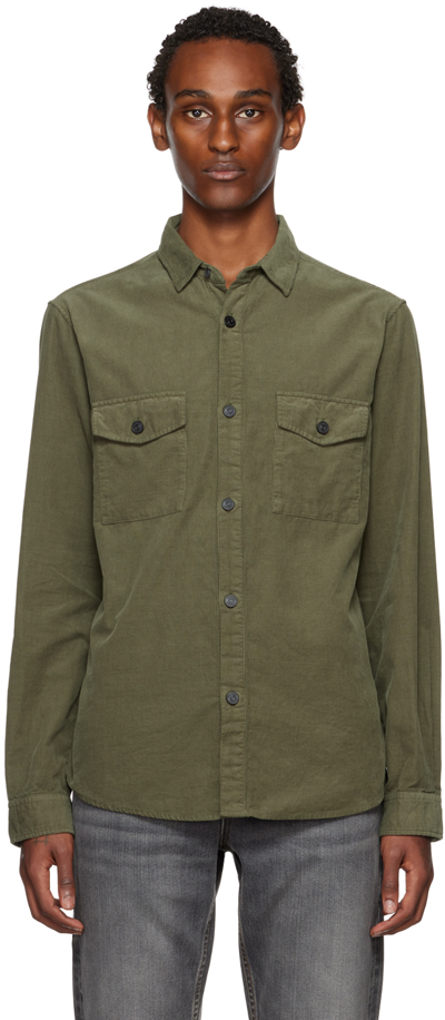 Shop Frame Khaki Pocket Shirt In Military Green
