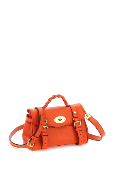 Shop Mulberry Grain Leather Mini Alexa Bag In Orange