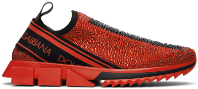 Shop Dolce & Gabbana Red Sorrento Sneakers In 89854 Rosso/nero