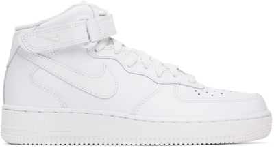 Shop Nike White Air Force 1 '07 Mid Sneakers In White/white