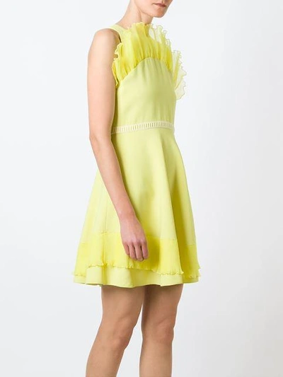Giamba Ruffled Cady Mini Dress - Yellow In Yellow
