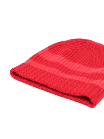Shop Cashmere In Love Cashmere Bibi Striped Beanie Hat In Red