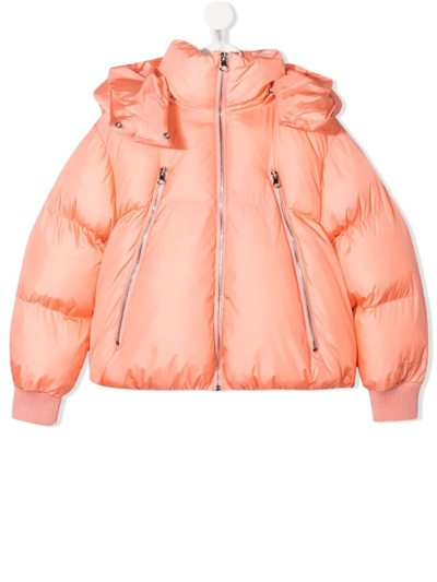 Shop Mm6 Maison Margiela Hooded Puffer Jacket In Orange