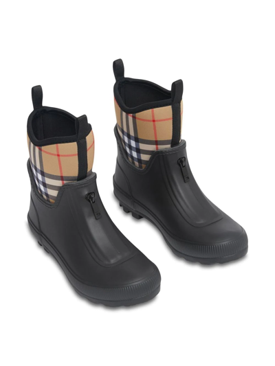 Shop Burberry House-check Rain Boots In Black