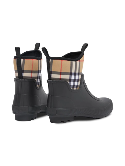 Shop Burberry House-check Rain Boots In Black