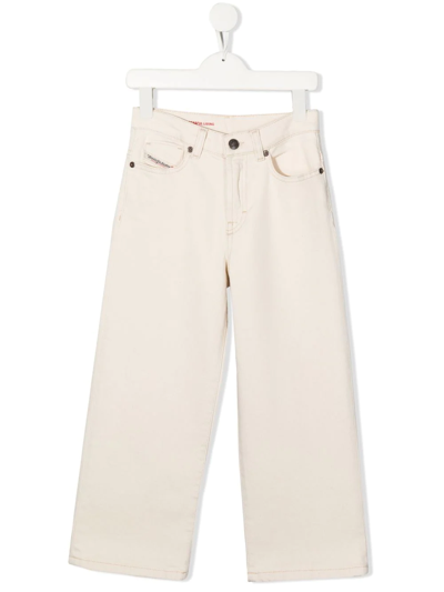 Shop Diesel Wide-leg Jeans In White