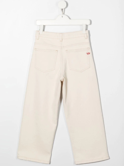 Shop Diesel Wide-leg Jeans In White