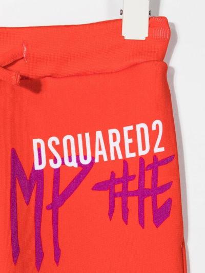 Dsquared2 Teen Graphic-print Leggings In Orange