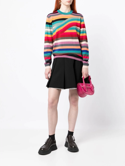Shop Ps By Paul Smith Stripe-pattern Long-sleeve Jumper In Multicolour