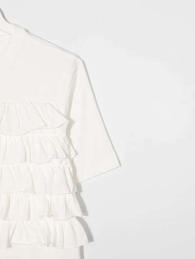 Shop Marni Teen Ruched Short-sleeved Top In White