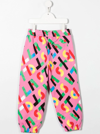 Shop Stella Mccartney Logo-print Cotton Track Pants In Pink