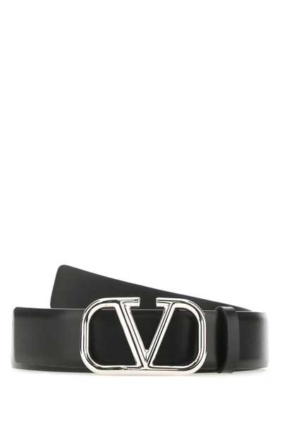 Shop Valentino Black Leather Belt  Black  Garavani Uomo 95