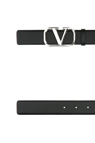 Shop Valentino Black Leather Belt  Black  Garavani Uomo 95