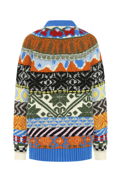 Dsquared2 Cardigan With Graphic Print In Multicolored Wool Woman D-squared2