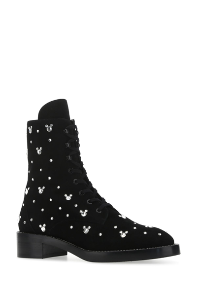 Stuart Weitzman Crystal-embellished Block Heel Boots