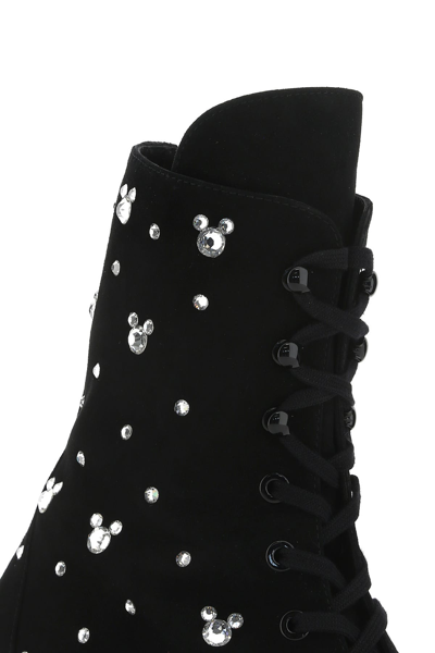 Stuart Weitzman Crystal-embellished Block Heel Boots