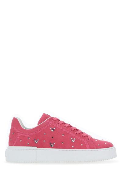 Stuart Weitzman Crystal-embellished Suede Sneakers