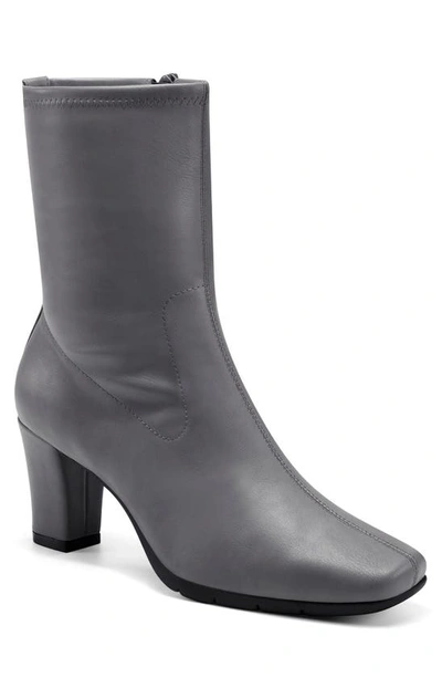 Shop Aerosoles Cinnamon Block Heel Mid Boot In Grey