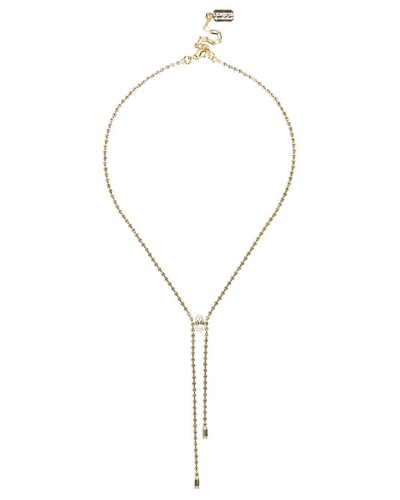 Shop Lionette Arzua Crystal Lariat Necklace In Gold