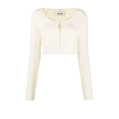 Shop Alix Nyc Neutral Phoenix Knitted Cropped Top In White