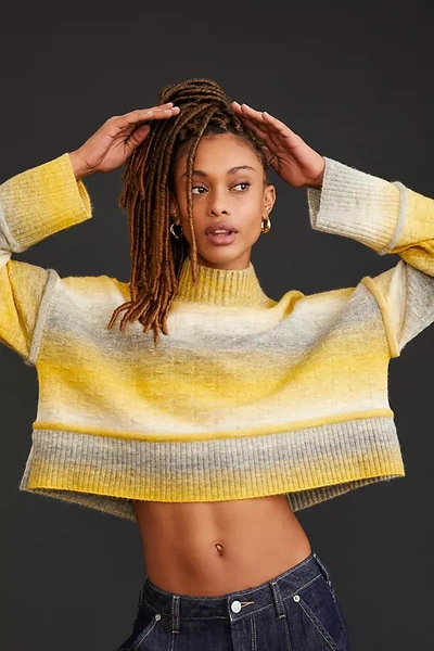 Crop mock neck sweater top