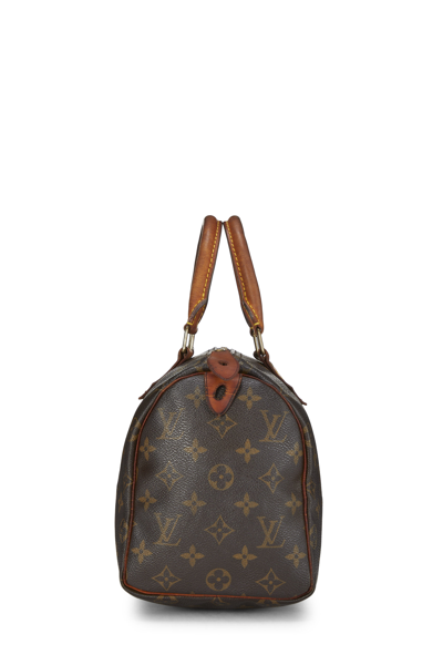 LOUIS VUITTON VINTAGE SPEEDY BAG, monogram coated canvas with leather trims  and two top handles, 40c