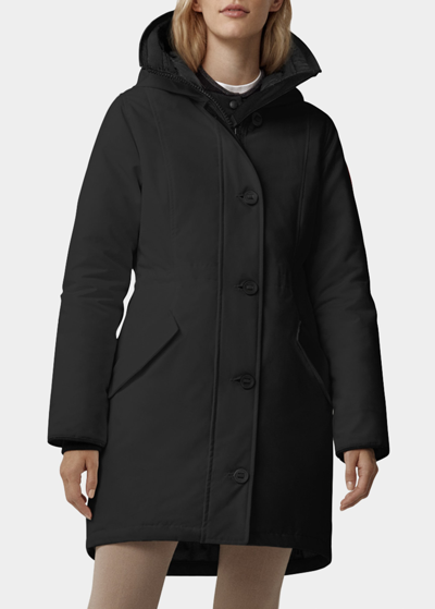 Shop Canada Goose Rossclair Button-front Parka In Black