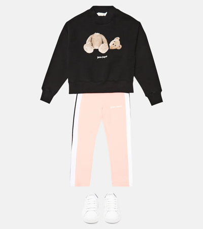 Shop Palm Angels Bear Cotton-blend Sweatshirt In Black Brown