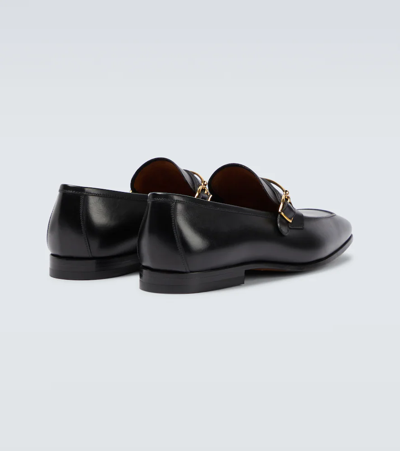 Shop Tom Ford Embellished Leather Loafers In Black