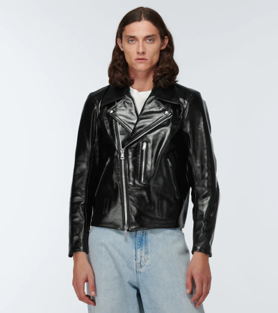 Shop Our Legacy Hellraiser Leather Biker Jacket In Aamon Black