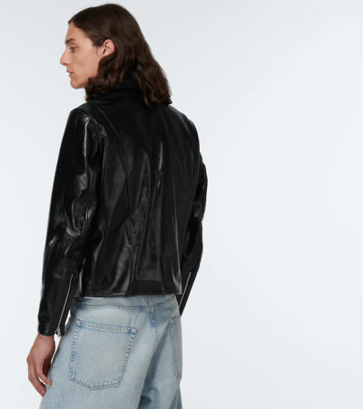 Shop Our Legacy Hellraiser Leather Biker Jacket In Aamon Black