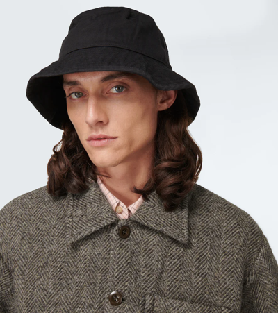 Shop Acne Studios Cotton Twill Bucket Hat In Black